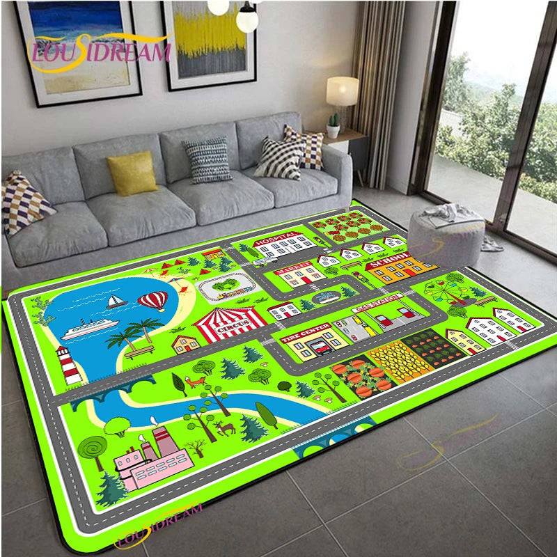 Navak Carpet Alfombra Road Traffic Rout Map Carpet Living Room Sofa Coffee Table Bedroom Rugs Kitchen Kid Play Anti-slip floor Mat Home Decor
