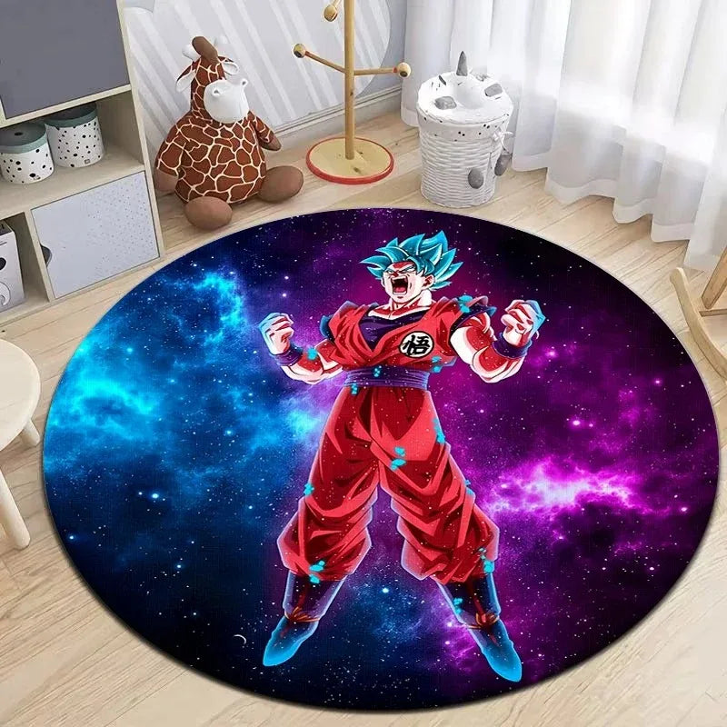 Navak Carpet Daily Picks Dragon-Ball Anime Round Carpet Non-Slip Floor Mat for Living Room Bedroom Circle Rugs Machine Washable Round Carpet Decor