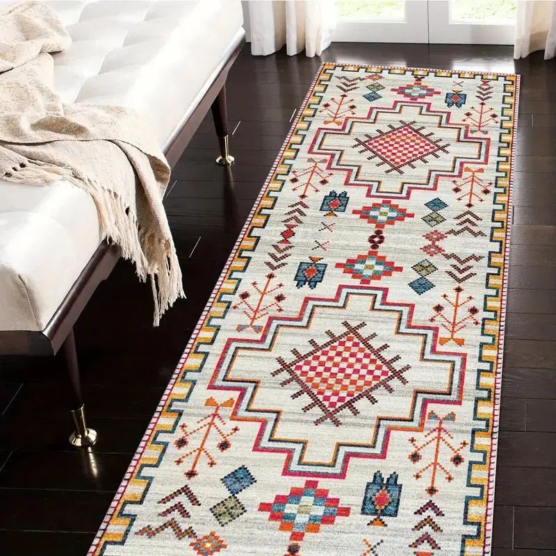 Navak Carpet Exclusive Picks Bohemian Corridor Carpet Geometric Pattern Crystal Velvet Floor Mat Entrance Kitchen Staircase Long Rug Home Decoration