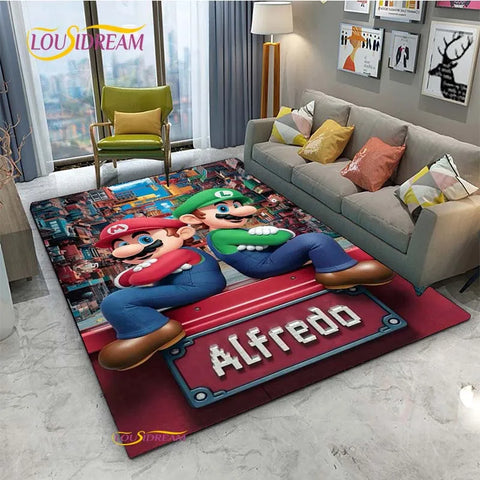 Navak Carpet Mario Cartoon Anime Carpet for Living Room Bedroom Cute Rugs Table Kitchen Door Kids Un-slip Floor Mats Alfombra Birthday gift