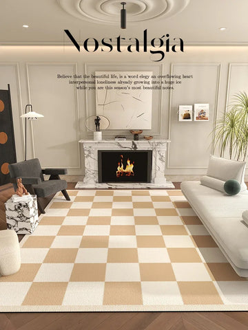 Navak Carpet Nordic Style Rugs for Bedroom Fluffy Soft Living Room Decoration Plush Carpet Modern Minimalist Study Rug Thick Plaid Floor Mat