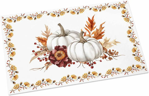 Navak Carpet Autumn Thanksgiving Pumpkin Welcome Doormat Home Decor Fall Maple Leaf Kitchen Mat Balcony Hallway Rug Bedroom Non-slip Floormat