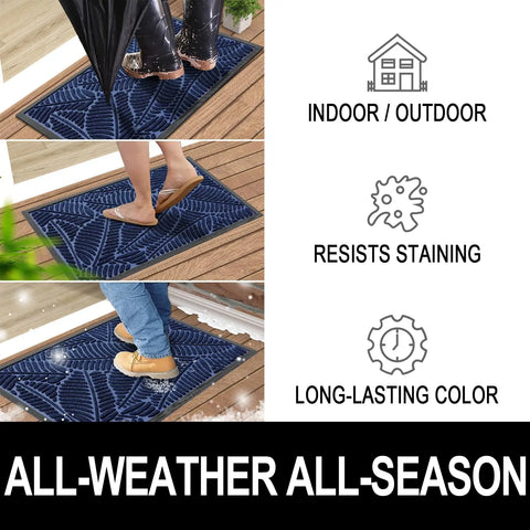 Navak Carpet Olanly Door Mats Indoor Outdoor Dirt Trapper Non-Slips Entrance Mat Washable Mats For Entryway Front Door Garden Door Mats Rugs