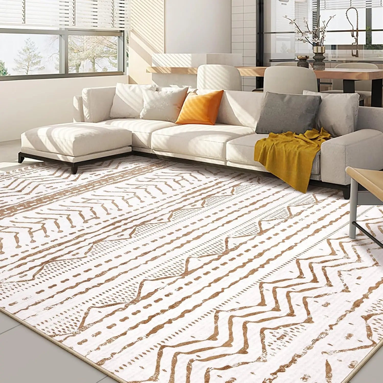 Navak Carpet Bohemian Carpet Moroccan Farmhouse Neutral Wind Anti Pollution Indoor Rug Home Bedroom Dining Table Office Room Decoration Mat