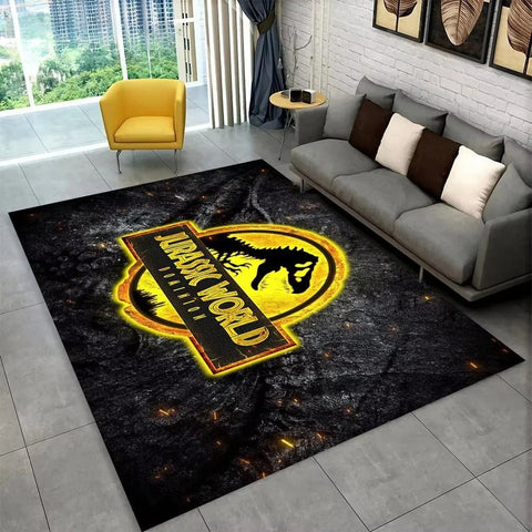 Navak Carpet 3D J-Jurassic Park Dinosaur Carpet Large Area Rug Bedroom Kids’ Playroom Floor Mat Non-Slip Living Room Decor Fun Sofa Accent