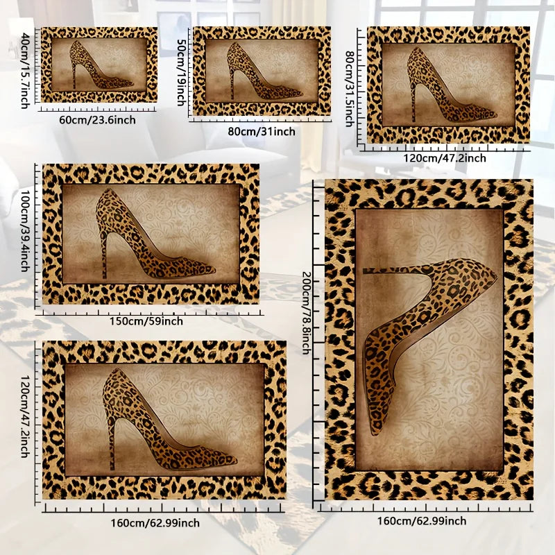 Navak Carpet Leopard print Mat 1pc machine washable leopard print mat entrance living room bedroom nursery outdoor terrace garden carpet
