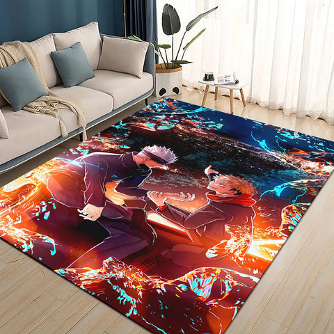 Navak Carpet 3D Cartoon Jujutsu Kaisen Anime Itadori Yuj Carpet Rug for Living Room Bedroom Home Sofa Decoration,kids Play Non-slip Floor Mat
