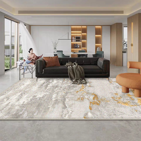 Navak Carpet Fluffy Soft Abstract Large Carpet Living Room Home Room Decoration Golden Rugs for Bedroom Cloakroom Area Rug Non-slip Floor Mat