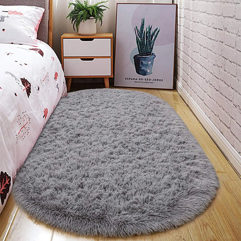 Navak Carpet Oval Fluffy Ultra Soft Area Rugs for Bedroom Plush Shaggy Carpet for Kids Room Bedside Nursery Mats, 2.6 x 5.3ft