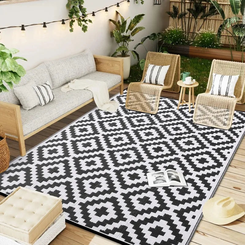 Navak Carpet Outdoor Rugs Waterproof Carpets Indoor Outdoor Deck Backyard Family Picnic Balcony Rug Living Room and Kitchen Home Decoration