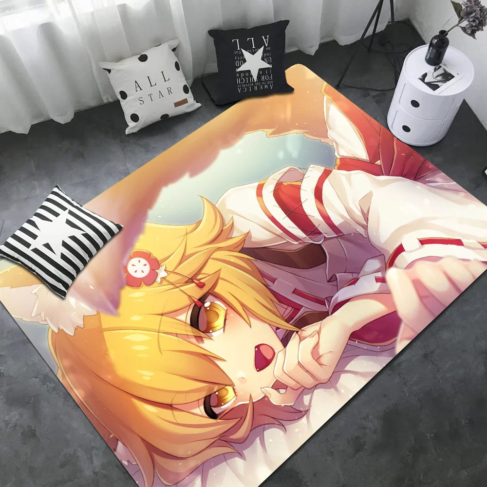 Navak Carpet The Helpful Fox Senko-san Floor Mat Non-Slip Laundry Room Mat Laundry Decor Balcony Child Living Room Bedside Mats