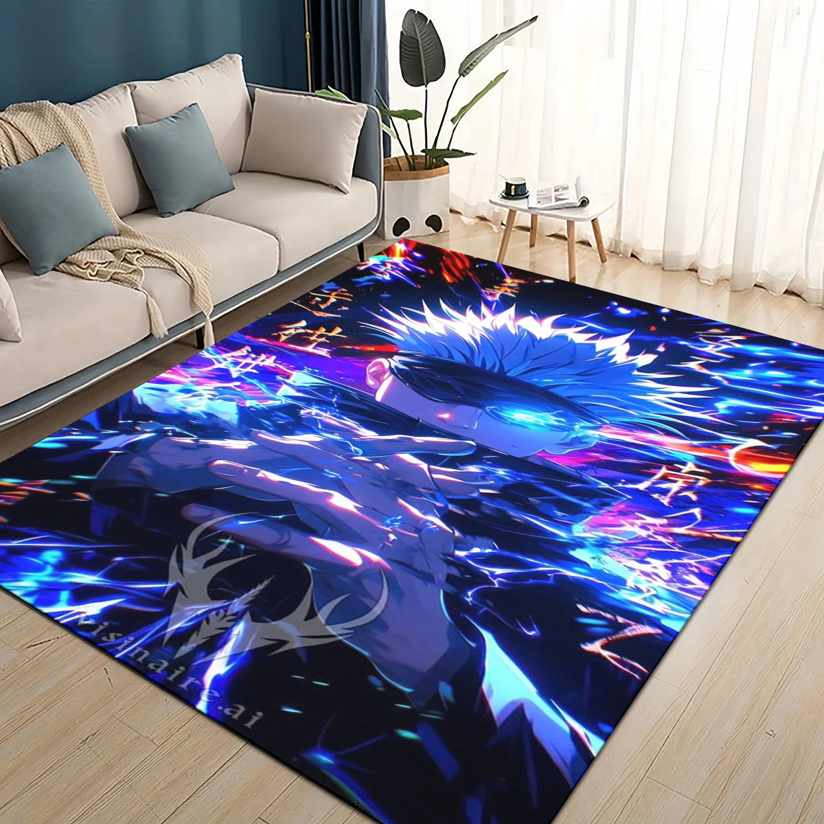 Navak Carpet 3D Cartoon Jujutsu Kaisen Anime Itadori Yuj Carpet Rug for Living Room Bedroom Home Sofa Decoration,kids Play Non-slip Floor Mat