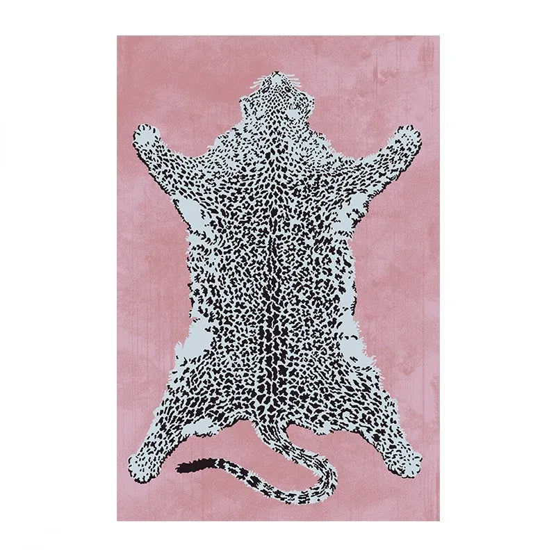 Navak Carpet Modern Nordic Living Room Carpet Artistic Leopard Print Rug Home Decoration Comfortable Soft Bedroom Bedside Non-slip Floor Mat