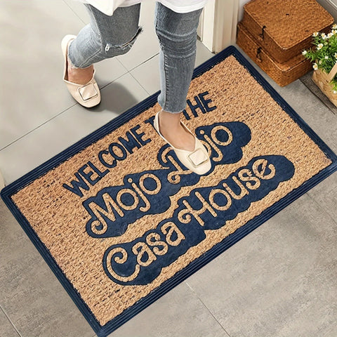 Navak Carpet 1 Piece Polyester Doormat, Welcome to Mojo Dojo Casa House, Rectangular Entrance Mat, Machine Washable, for Bedroom Living Room