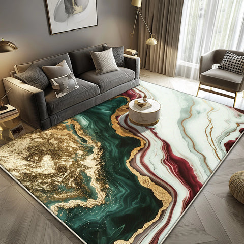 Navak Carpet Luxury Marble Large Area Rug Black Gold Abstract Carpet for Living Room Sofa Lounge Coffee Table Non-Slip Soft Floor Mat