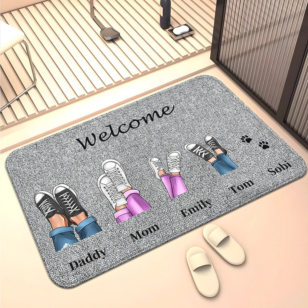 Navak Carpet Family Members Home Living Room  Sofa Door Mat Decoration Anti Slip Floor Mat Cute Rug  Door Mat Carpet  Area Rug  Kawaii Rug