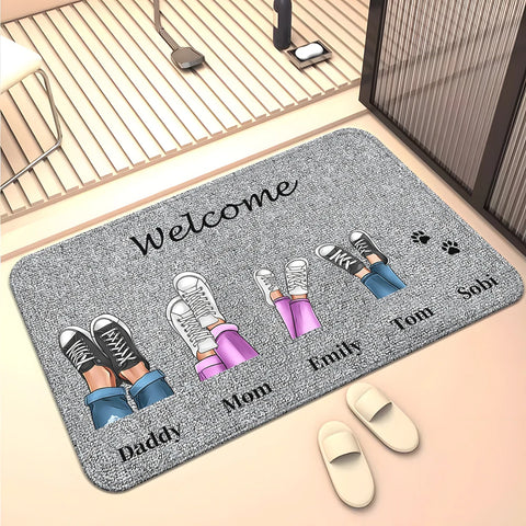 Navak Carpet Family Members Home Living Room  Sofa Door Mat Decoration Anti Slip Floor Mat Cute Rug  Door Mat Carpet  Area Rug  Kawaii Rug
