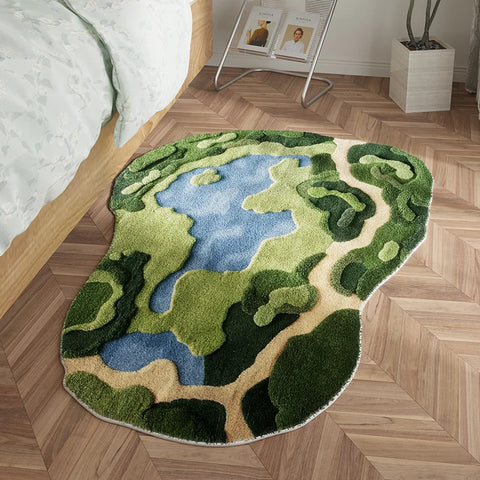 Navak Carpet Nordic Style Bedroom Decor Carpet Home Fluffy Soft Rug Irregular Shapes Carpets for Living Room Thickend Plush Bedside Floor Mat
