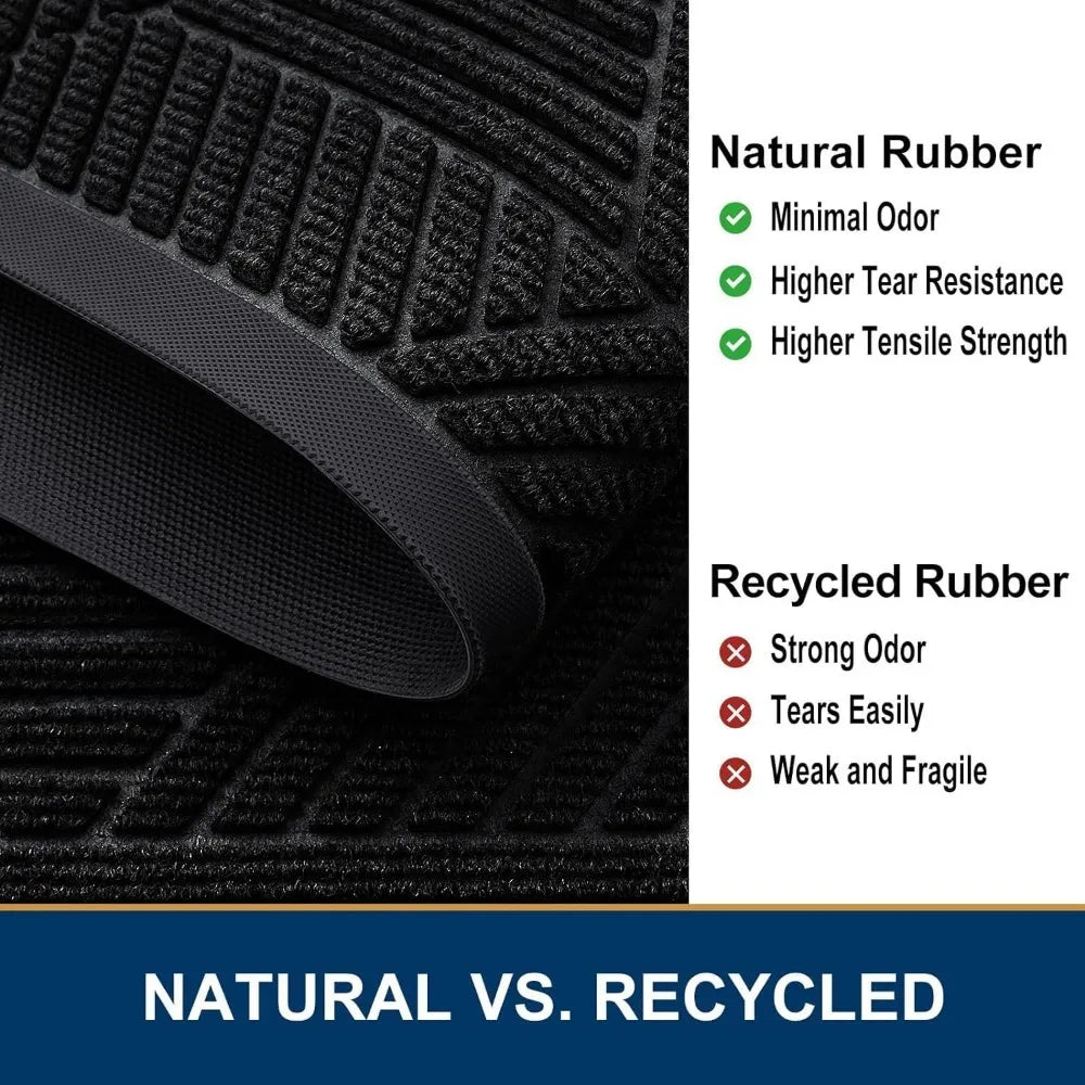 Navak Carpet Smiry Front Door Mat Outside Entrance, Heavy Duty Sturdy Natural Rubber Doormat, Trap Dirt and Moisture