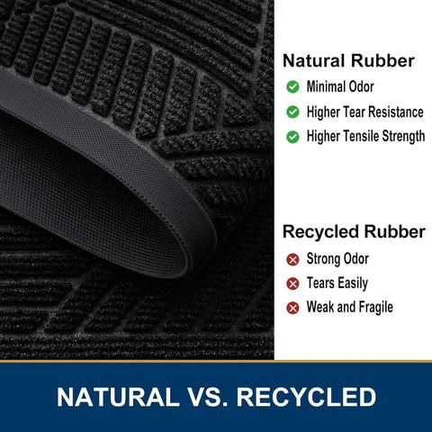 Navak Carpet Smiry Front Door Mat Outside Entrance, Heavy Duty Sturdy Natural Rubber Doormat, Trap Dirt and Moisture