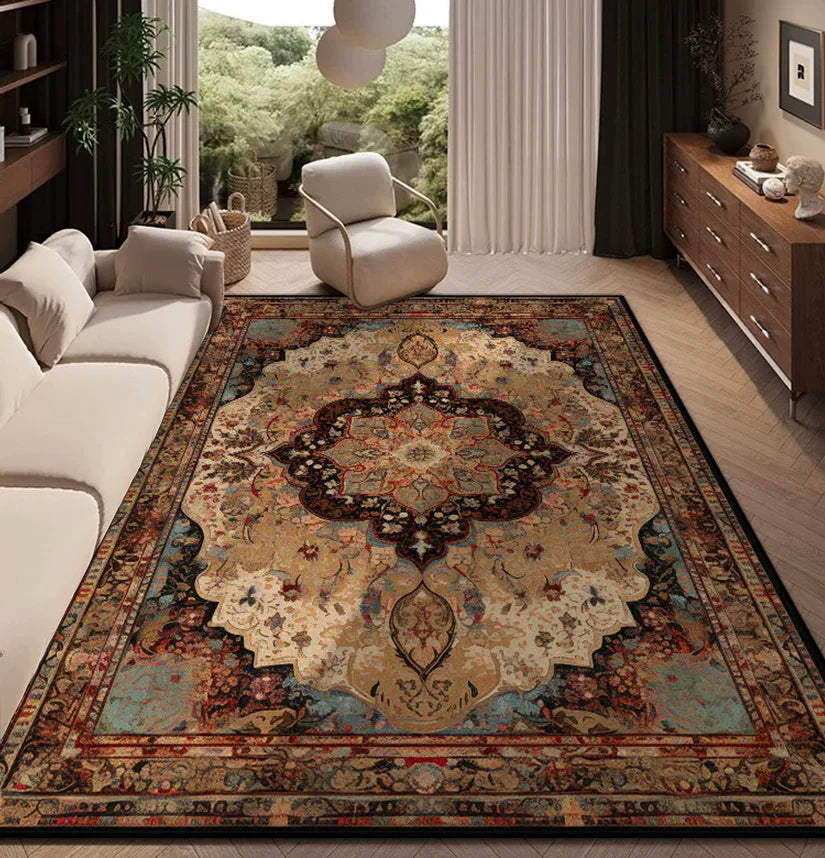 Navak Carpet Carpet for Living Room Persian Retro Decoration Home Bedroom Bedside Soft Non-slip Mat Floor Lounge Easy Clean Fluffy Plush Rug