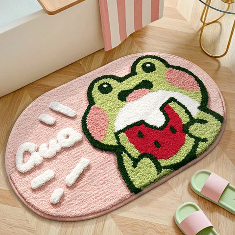 Navak Carpet Exclusive Picks Cartoon Frog Entrance Carpet Absorbent Non Slip Easy To Clean Living Room Bedroom Ins Style Cute Home Decoration Carpet