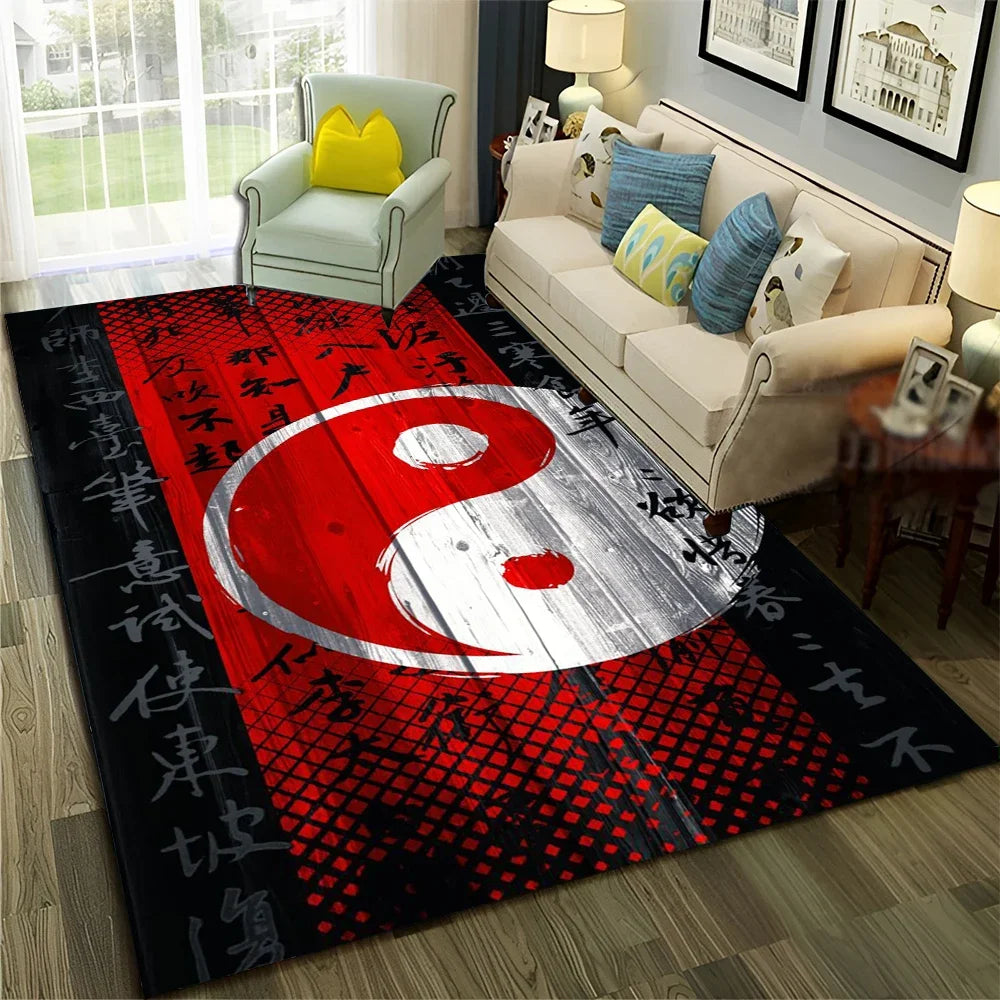 Navak Carpet Chinese 3D Tai Chi Bagua Yin Yang  Carpet Rug for Home Living Room Bedroom Sofa Doormat Decor,Child Area Rug Non-slip Floor Mat