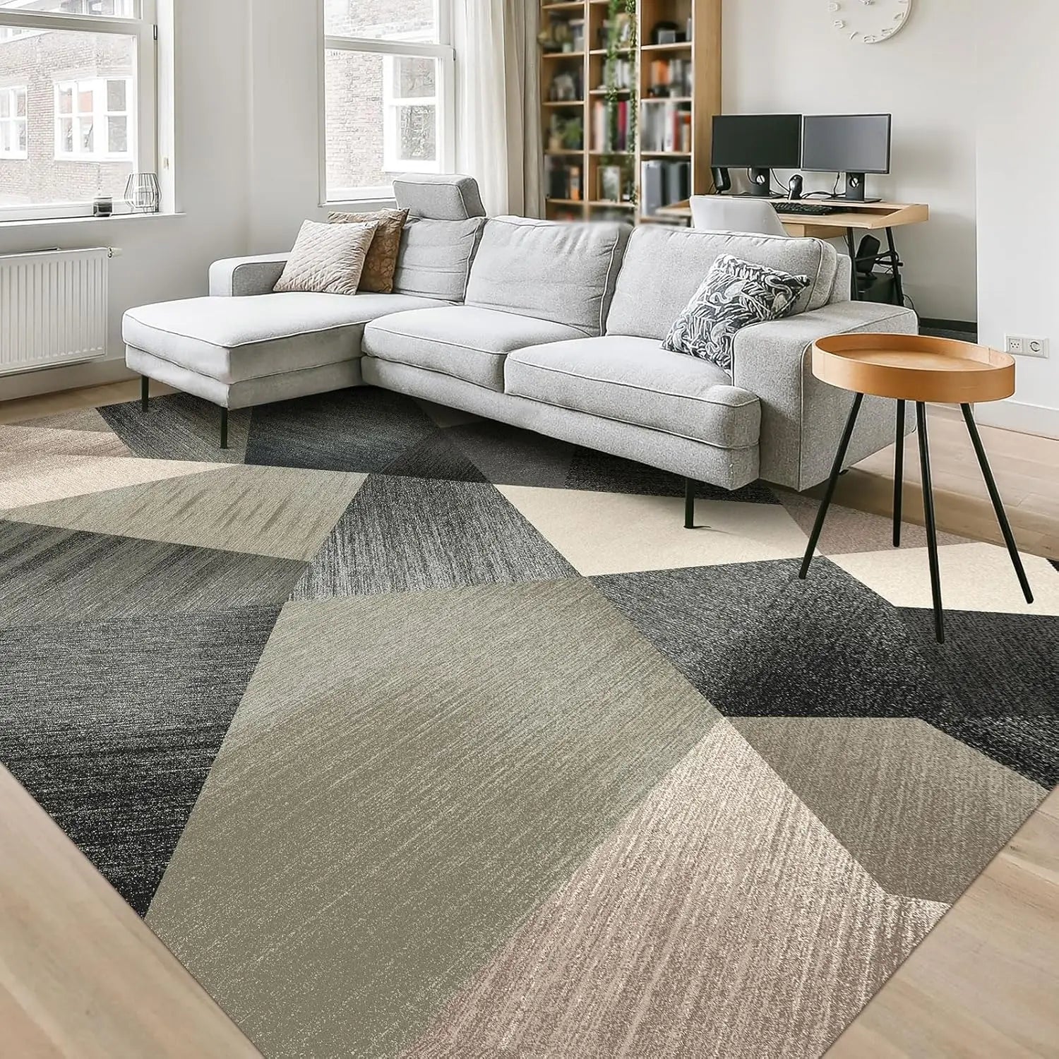 Navak Carpet HOMFINE Washable Modern Area Rug - Geometric Stylefor Living Room, Bedroom, Machine Washable Rug Soft Non Slip Non She
