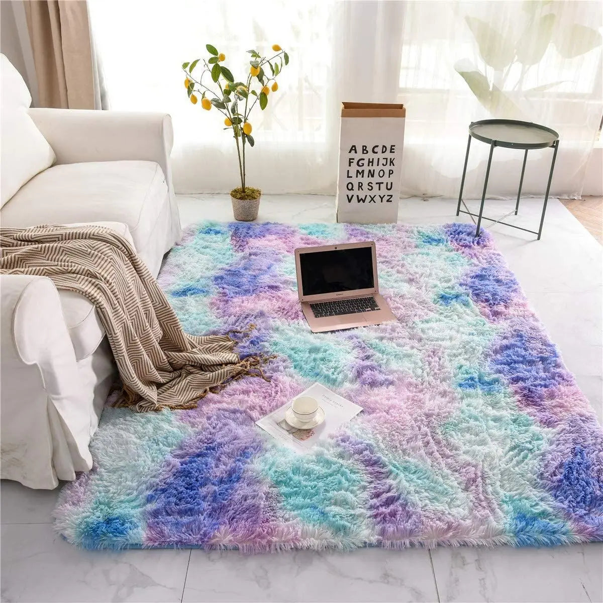 Navak Carpet Soft Fluffy Carpet For Modern Home Decor Living Room Sofa Area Rugs Children's Room Bedroom Cushion Tie Dyed Dormitory Carpets
