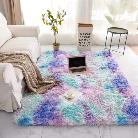 Navak Carpet Soft Fluffy Carpet For Modern Home Decor Living Room Sofa Area Rugs Children's Room Bedroom Cushion Tie Dyed Dormitory Carpets