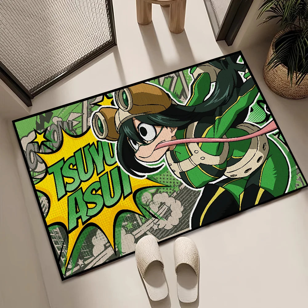 Navak Carpet anime My h-Hero Academia Tsuyu Asui small carpet Rug Home Decor Bedroom hogar Mat Hallway Balcony Entrance Doormat Decoration