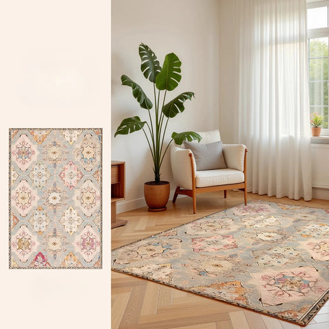 Navak Carpet Retro Style Living Room Decoration Plush Carpet Large Area Rugs for Bedroom Thick Washable Lounge Floor Mat Home Fluffy Soft Rug