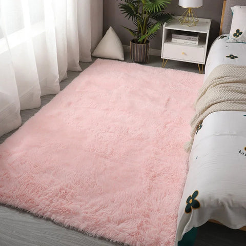 Navak Carpet Pink Bedroom Carpet For Children's Room Cute Girls Floor Soft Mat Living Room Decoration White Fluffy Large Kids Bedside Rugs