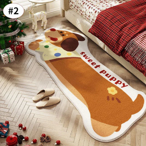 Navak Carpet Retro Carpet Cartoon Dog Shape Floor Mat Dachshund Floor Carpet Anti-slip Living Room Carpet Kitchen Floor Mat Entrance Doormat