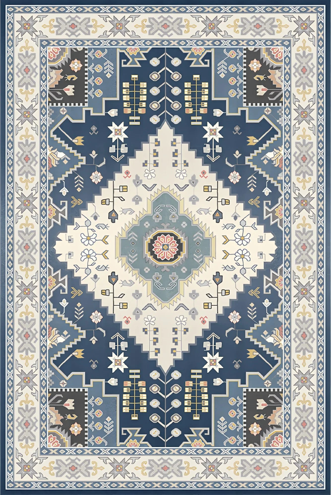 Navak Carpet Retro Nordic Boho Pattern Carpet Living Room Decor Sofa Rug Bedroom Bedside Soft Rug Kitchen Dining Table Floor Mat Doormat