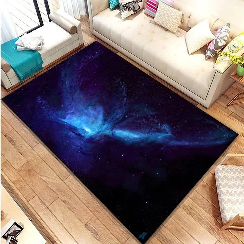 Navak Carpet 3D Galaxy Space Star Carpet Home Bedroom Living Room Decorative Floor Mat Bathroom Room Non-Slip Carpet Door Mat