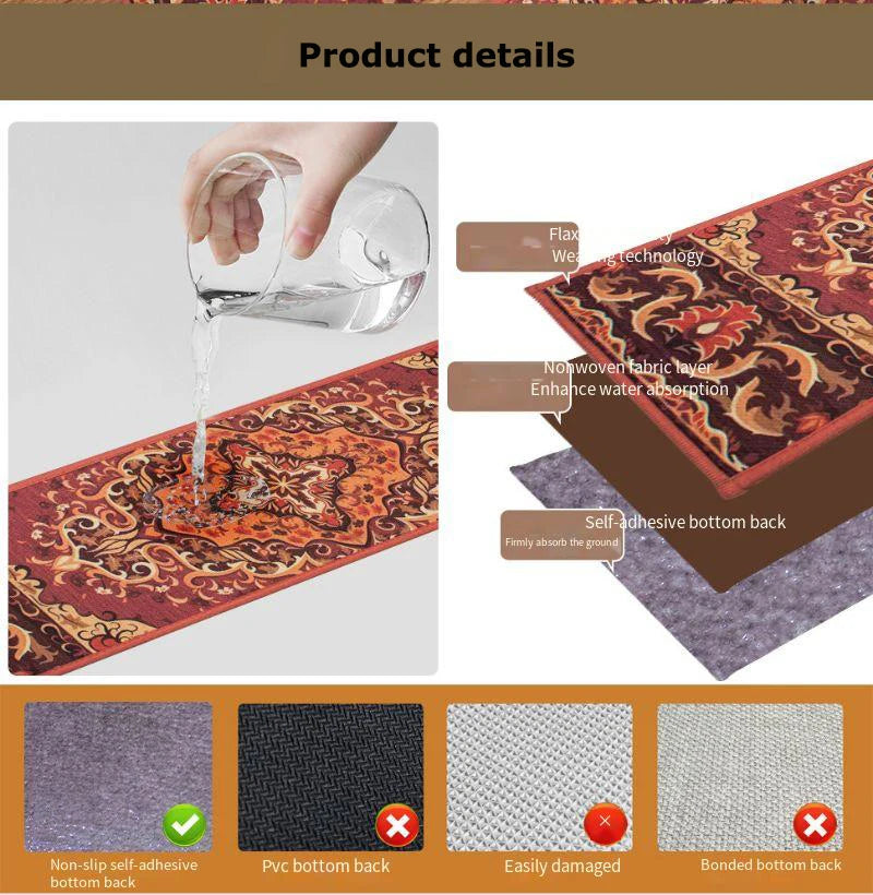 Navak Carpet 10Pcs Stair Treads Carpet Non-Slip Indoor Stair Mat Runners for Wooden Steps Protection Rug Cover Pads Staircase for Kids Elders