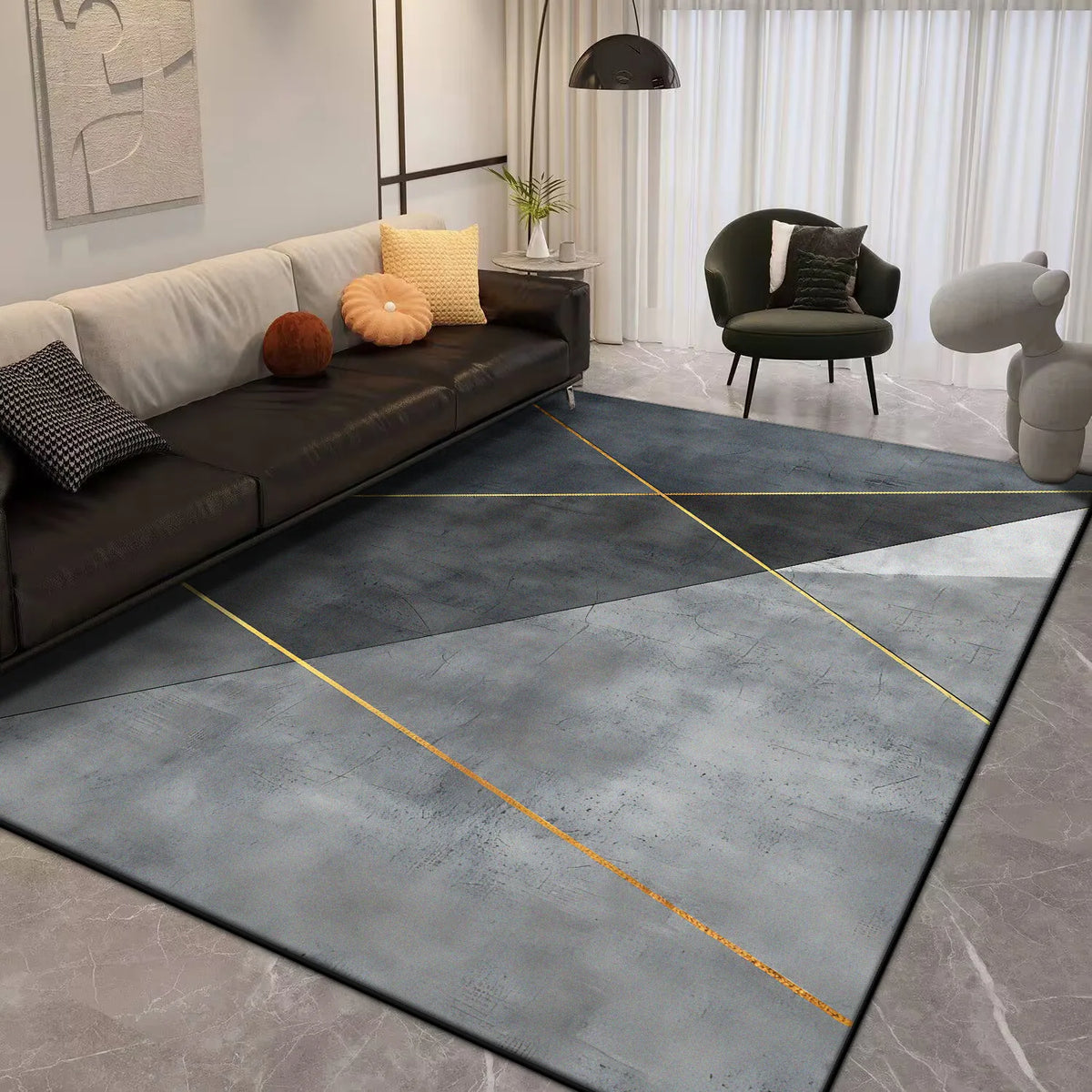 Navak Carpet Modern Geometric Carpet Living Room Luxury 160x230 Large Area Rugs for Bedroom Decoration Soft Non-slip Floor Mat for Kids Room