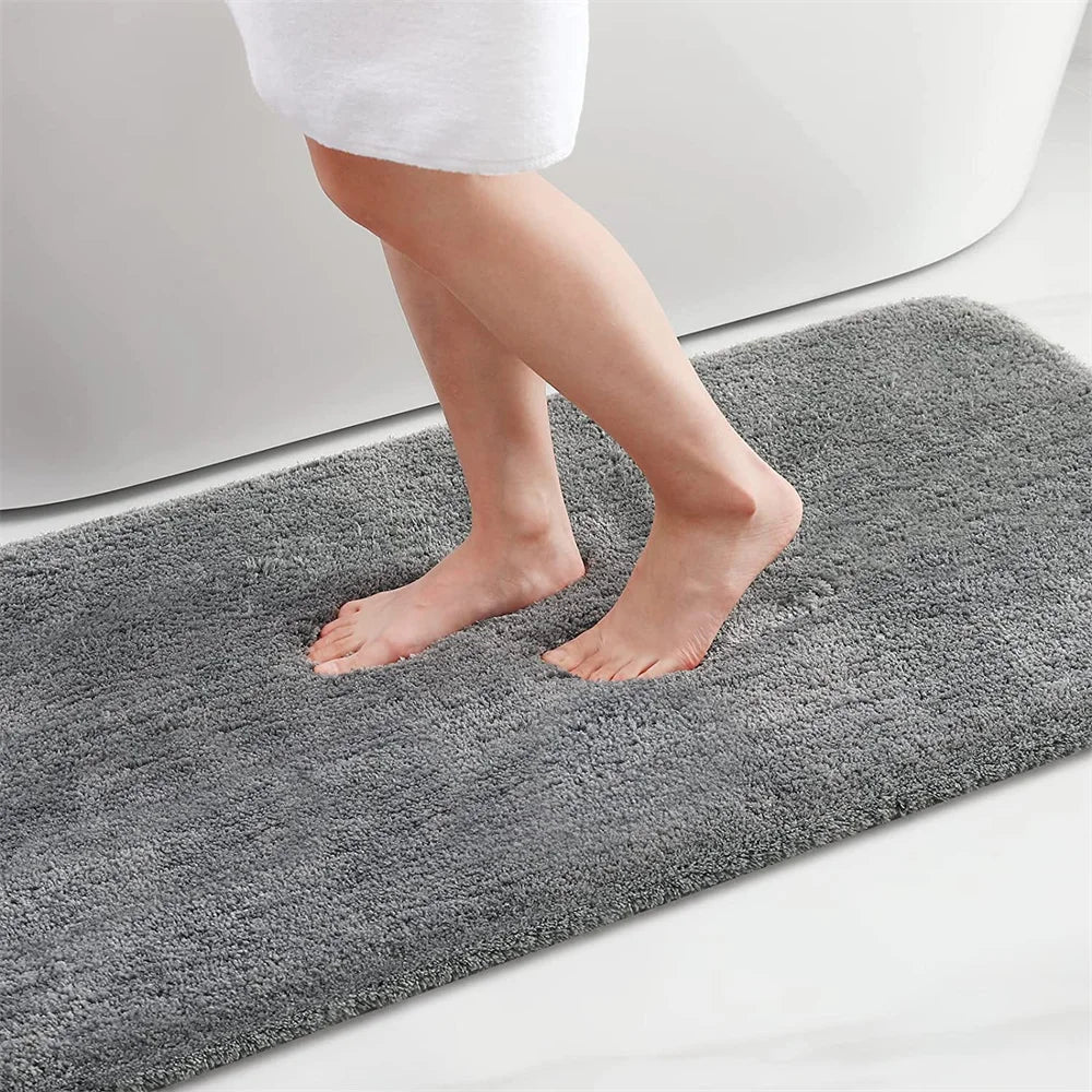 Navak Carpet Olanly Shaggy Bath Mat Microfiber Super Absorbent Bathroom Shower Rug Non-Slip Soft Shower Mats Floor Plush Carpet Foot Wash Mat
