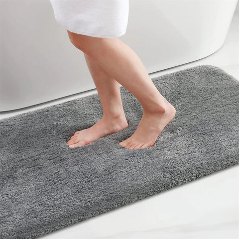 Navak Carpet Olanly Shaggy Bath Mat Microfiber Super Absorbent Bathroom Shower Rug Non-Slip Soft Shower Mats Floor Plush Carpet Foot Wash Mat