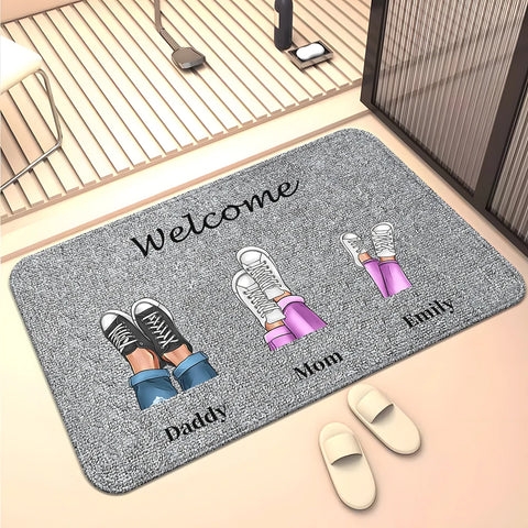 Navak Carpet Family Members Home Living Room  Sofa Door Mat Decoration Anti Slip Floor Mat Cute Rug  Door Mat Carpet  Area Rug  Kawaii Rug
