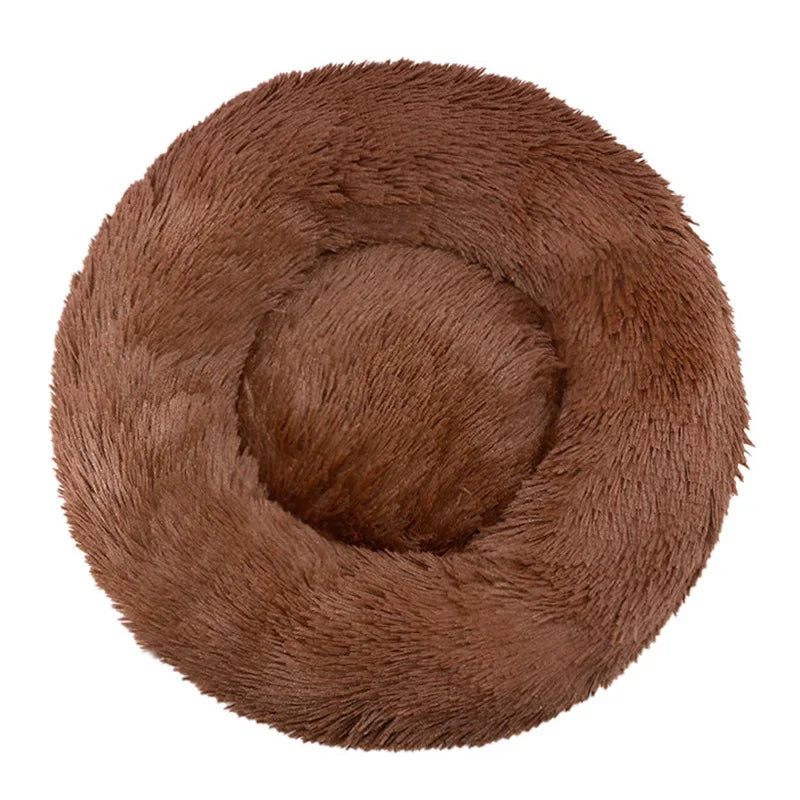 Navak Carpet  40-90cm Round Pet Bed for Large Dog Bed Super Soft Cat Bed Long Plush Dog House for Medium Dog House Winter Warm Sleeping