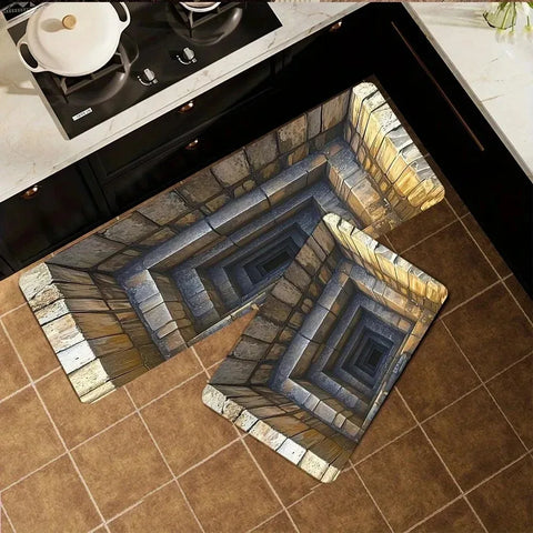 Navak Carpet 1PC 3D pattern Landscape Door Mats Kitchen Rugs Non-Slip Pop design Bathroom Rugs Bath Mat Carpet for Home Sink Laundry Decor