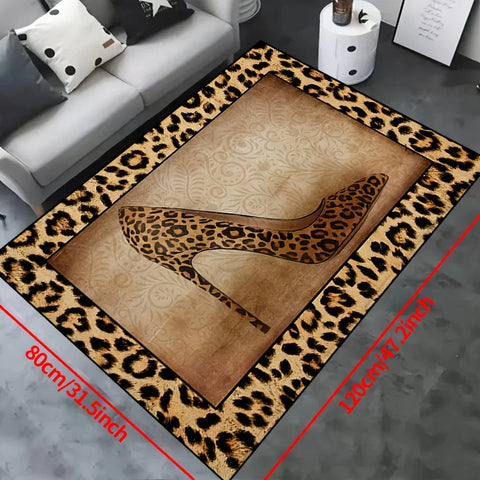 Navak Carpet Leopard print Mat 1pc machine washable leopard print mat entrance living room bedroom nursery outdoor terrace garden carpet