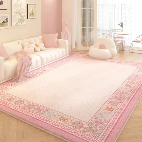 Navak Carpet Korean Minimalist Area Rug – Thick  Blush Pink Living Room Carpet, Oversized Bedroom Floor Mat, Soft & Cozy