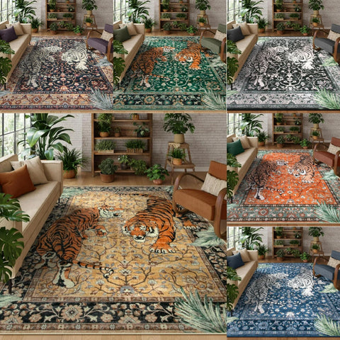 Navak Carpet Jungle Tiger Carpet for Living Room Decor Bedroom Bedside Soft Foot Rug Leisure Balcony Floor Mat Coffee Table Mat Doormat Gift