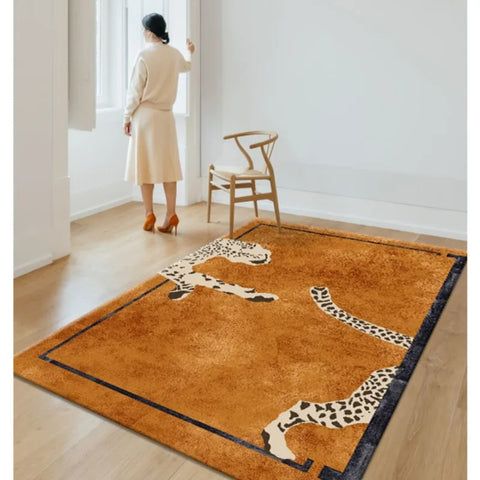 Navak Carpet Light Luxury Plush Lounge Rug Home Bedroom Decor Leopard Print Carpet Thicken Study Non-slip Mat Nordic Carpets for Living Room