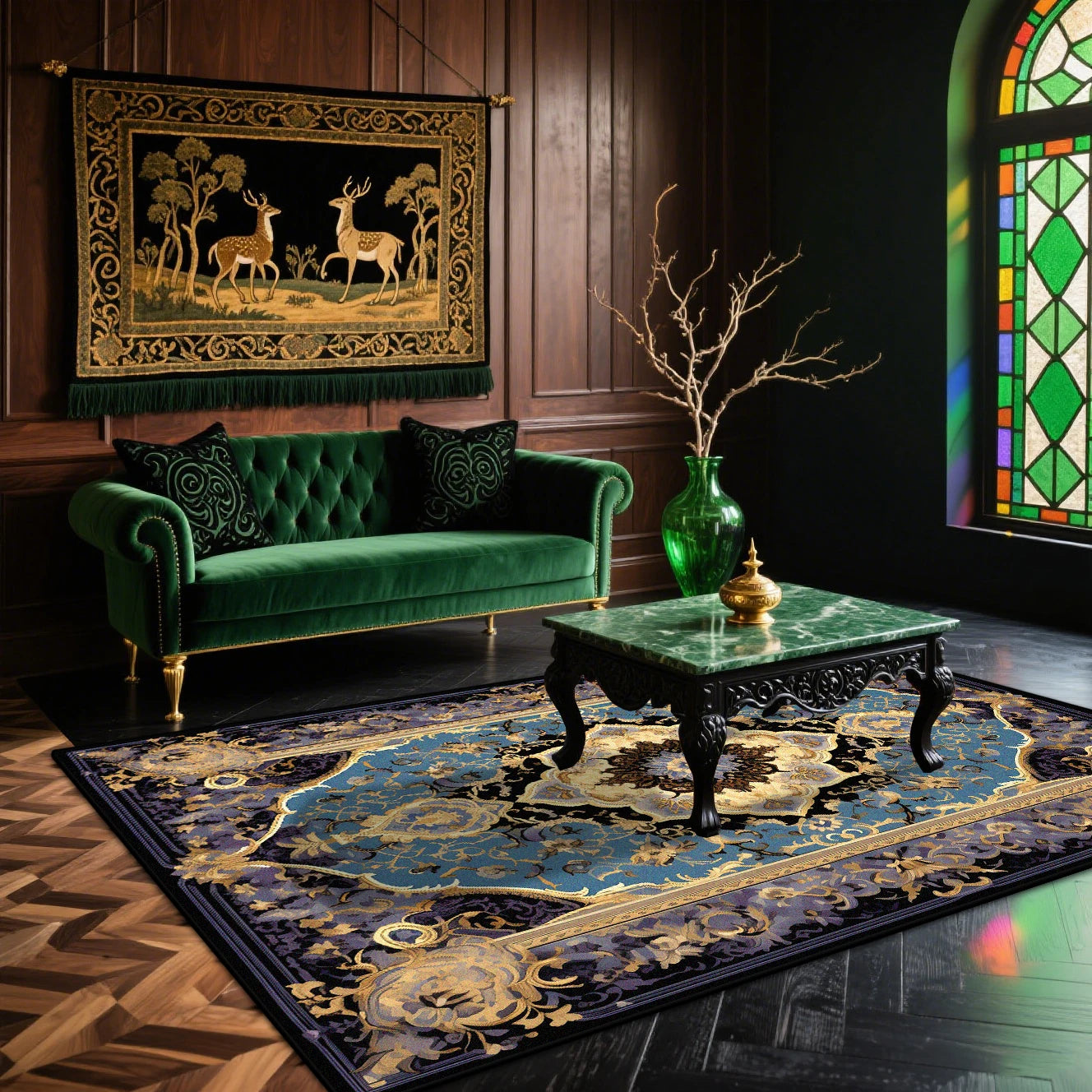 Navak Carpet Persian Luxury Living Room Carpet European Decoration Large Area Coffee Tables Washable Rugs Bedroom Non-slip Soft Mat for Kids