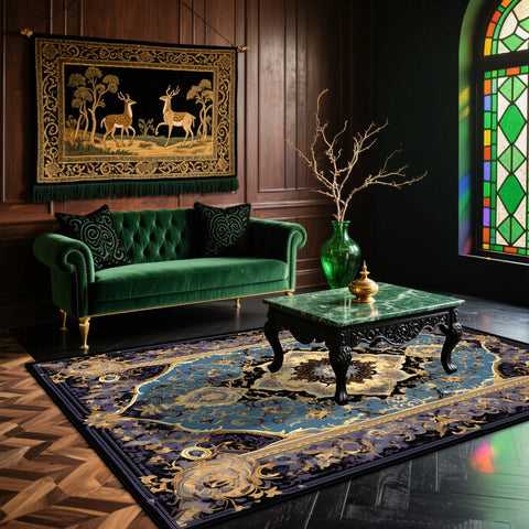 Navak Carpet Persian Luxury Living Room Carpet European Decoration Large Area Coffee Tables Washable Rugs Bedroom Non-slip Soft Mat for Kids