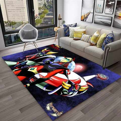 Navak Carpet 3D Cartoon UFO Robot Grendizer Anime Carpet Rug for Home Living Room Bedroom Sofa Doormat Decor,kids Area Rug Non-slip Floor Mat